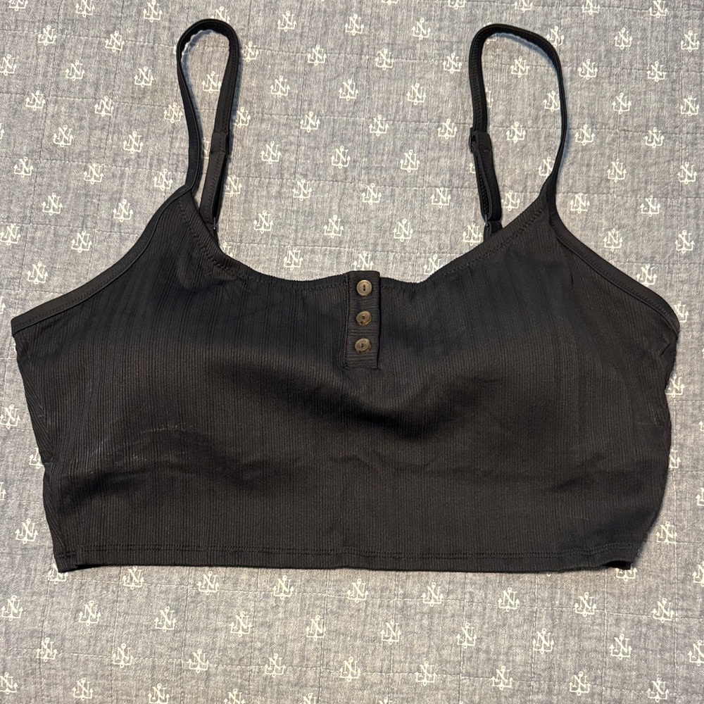 Aerie Black Scoop Neck Top